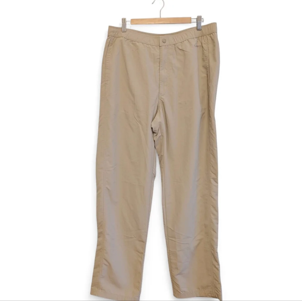 LLBEAN Tropicalwear Pants Nylon Lined UPF Stone Tan Tall Large New